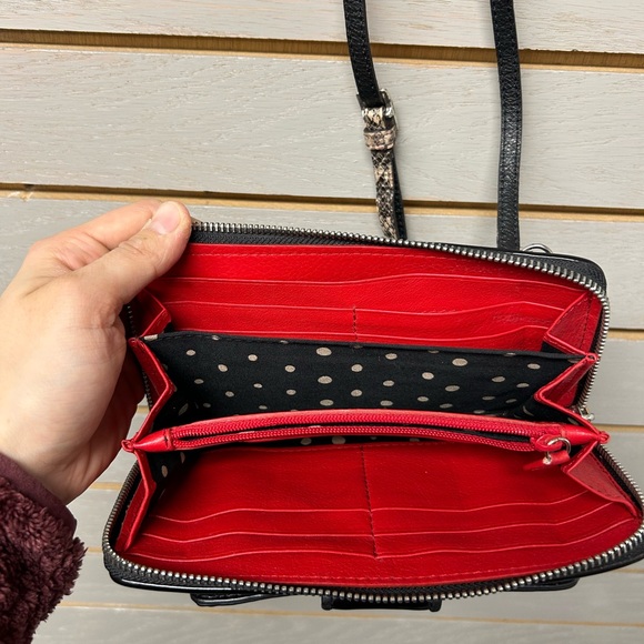 Black and Snake Print Leather Tote Bag & Matching Wallet - Picture 14 of 14